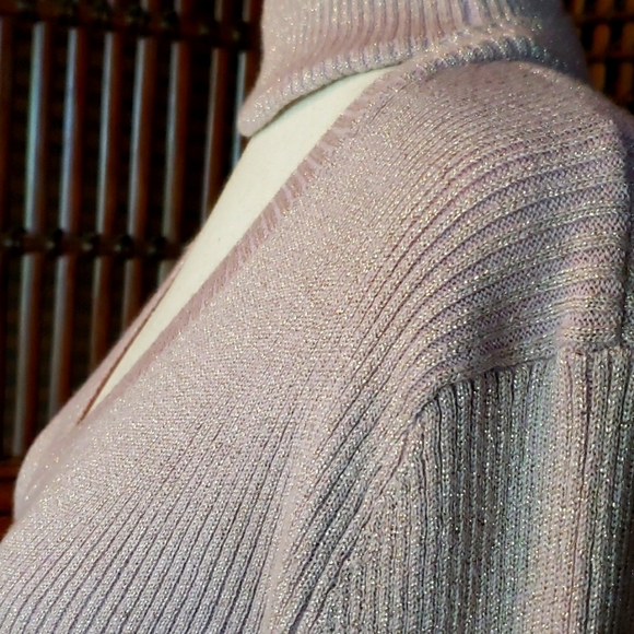 DG2 by Diane Gilman - Sweater - Sparkly Mauve Silver Metallic Threads - 1X - NWT - Picture 9 of 16